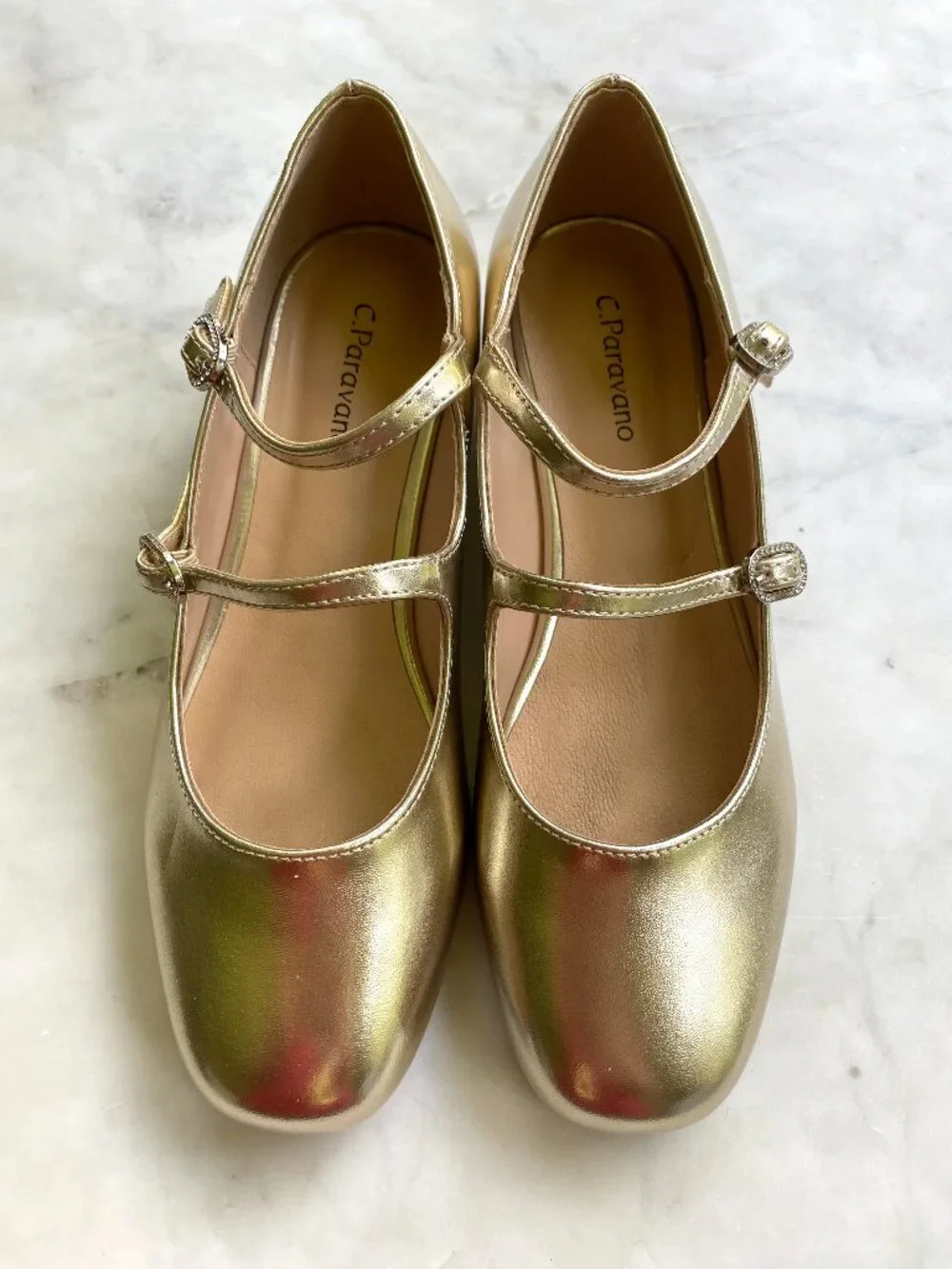 C.Paravano Womens Mary Jane Shoes | Square Toe Low Heels | Block Heels | EU 37.5